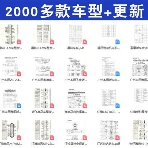 发动机电脑板针脚图汽车维修资料手册ecu端子电路图送钥匙匹配